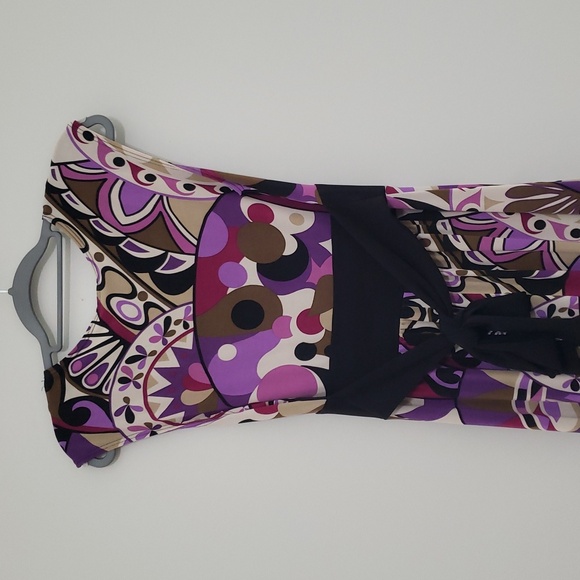 Vintage Y2k 90s Sleeveless Maxi Dress 6 Black Purple Earthy Jewel Tone Boho - Picture 6 of 16